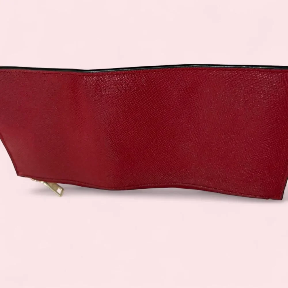Coach Red Crossgrain Leather Wallet